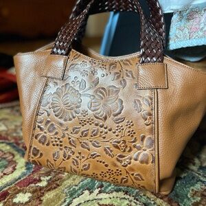 Sundance Leather Embossed Handbag